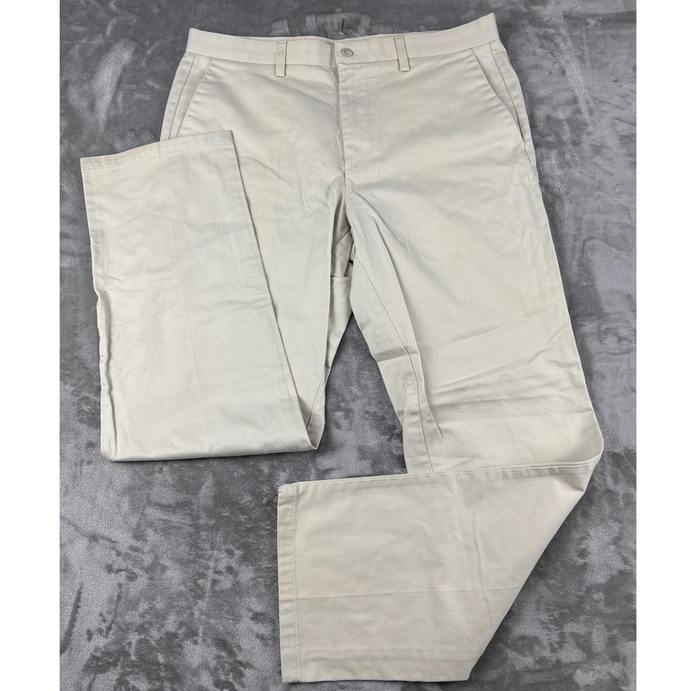 Dockers Individual Fit Mens 36x34 Khaki Chino Pants Beige Straight Leg Cotton